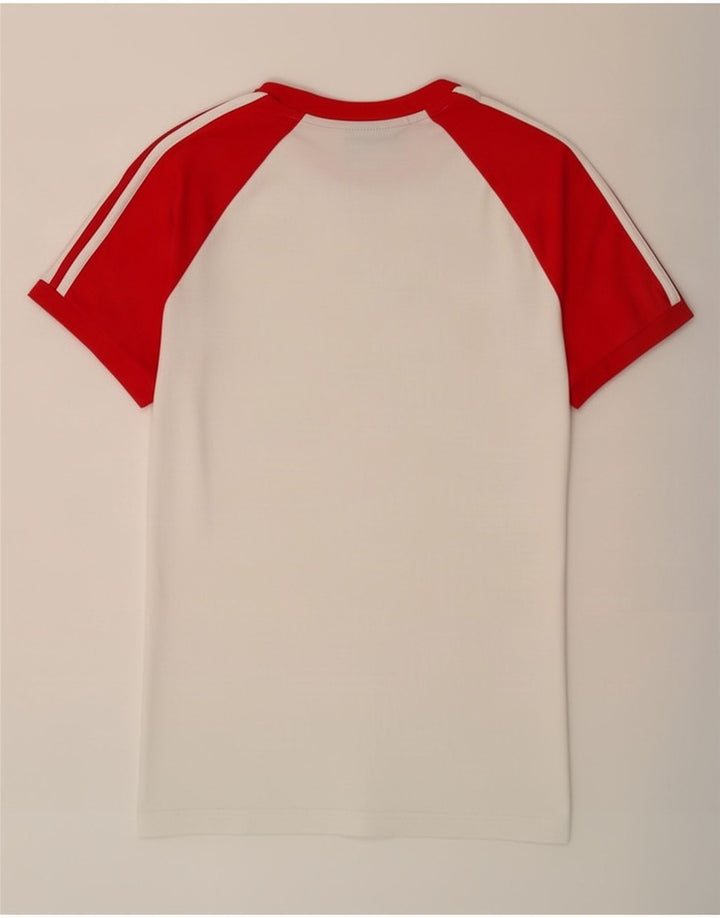 Adidas Mens T-Shirt Top Medium White Colourblock Cotton