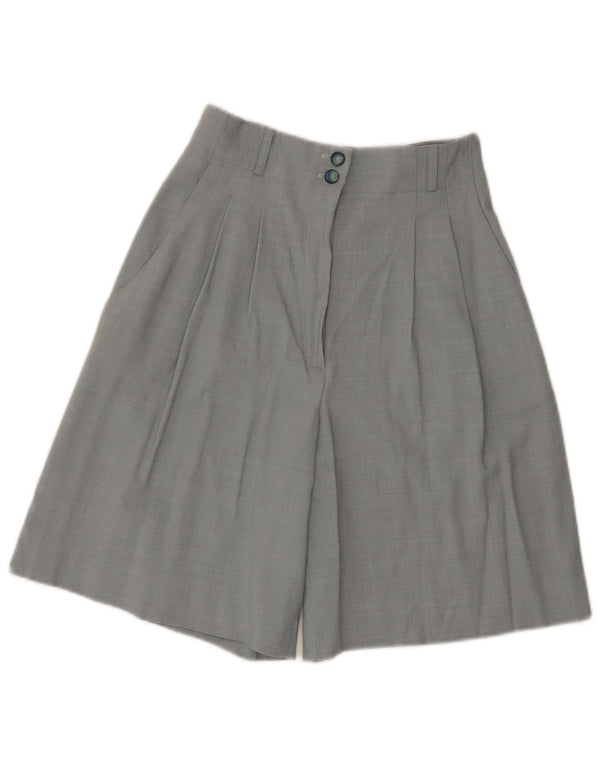 Vintage Womens High Waist Pegged Chino Shorts W26 Small Grey Polyester