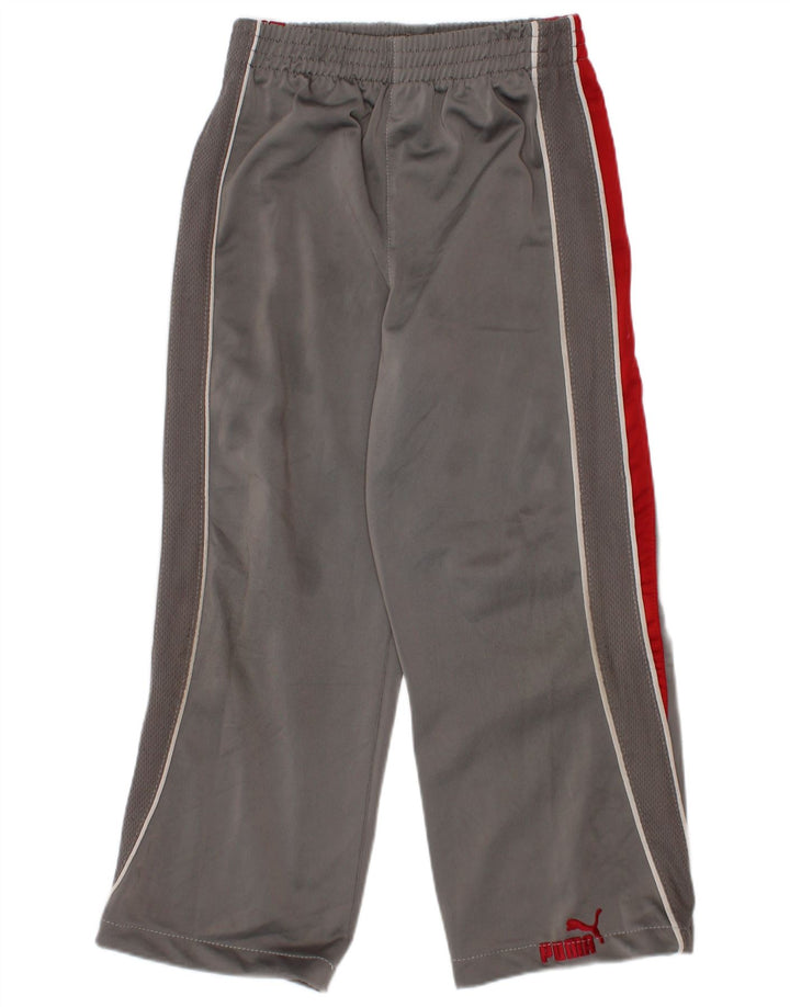 Puma Boys Tracksuit Trousers 4-5 Years Grey Colourblock Polyester