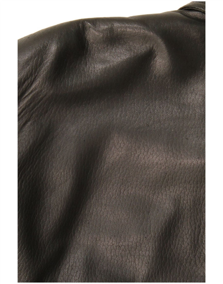 Vintage Mens Leather Jacket IT 56 3XL Black