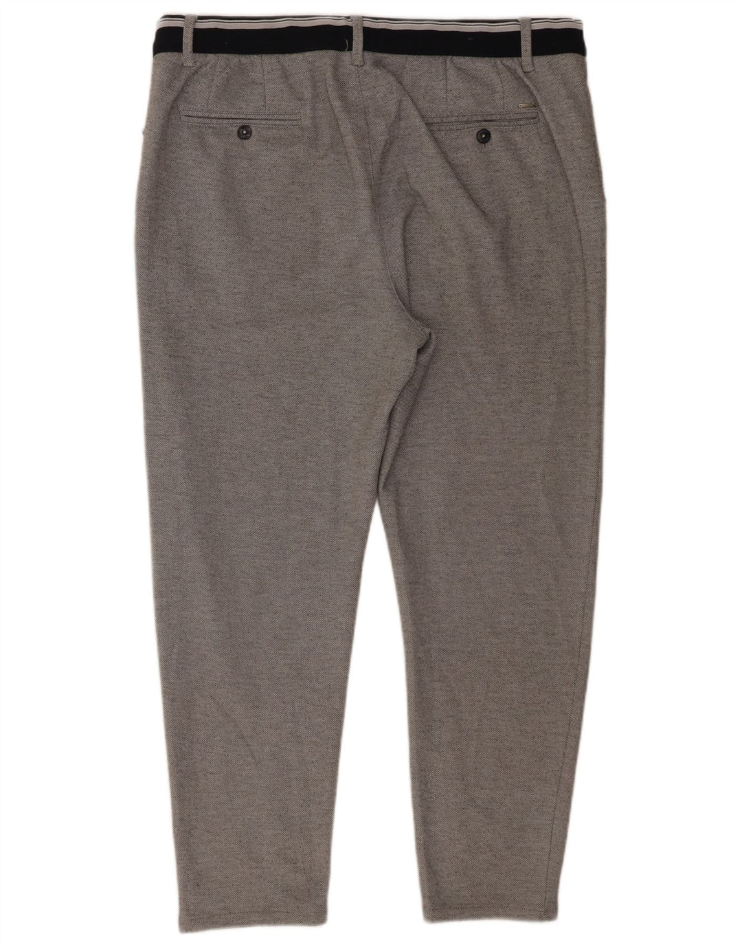 Zara Mens Slim Cropped Trousers XL W34 L26 Grey Polyester