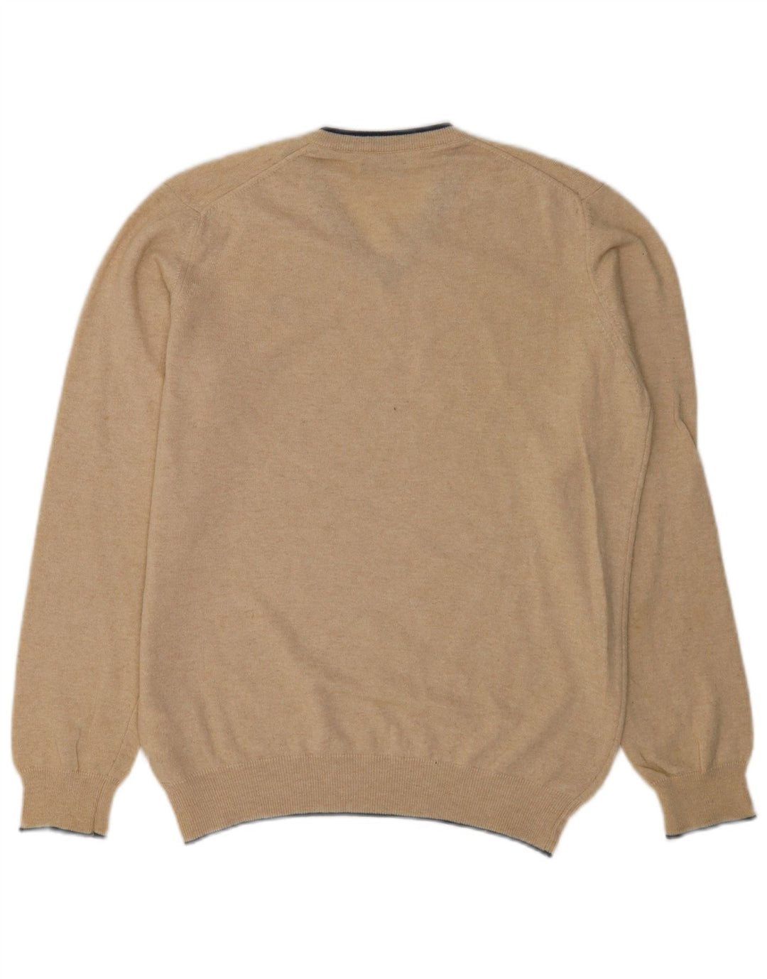 North Sails Mens V-Neck Jumper Sweater Small Beige Polyamide