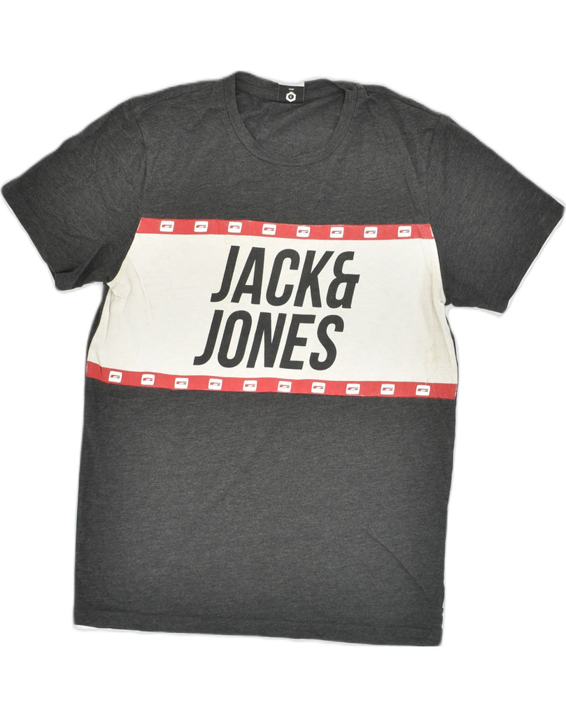 JACK & JONES Mens Graphic T-Shirt Top Large Grey Cotton | Vintage Jack & Jones | Thrift | Second-Hand Jack & Jones | Used Clothing | Messina Hembry 