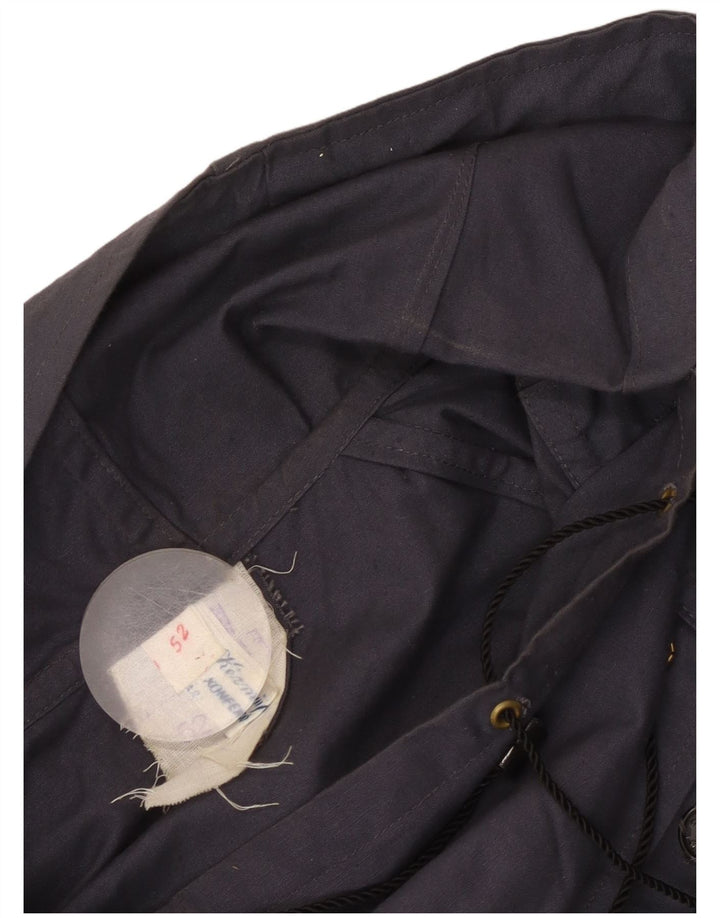 Vintage Womens Hooded Anorak Jacket IT 52 XL Navy Blue