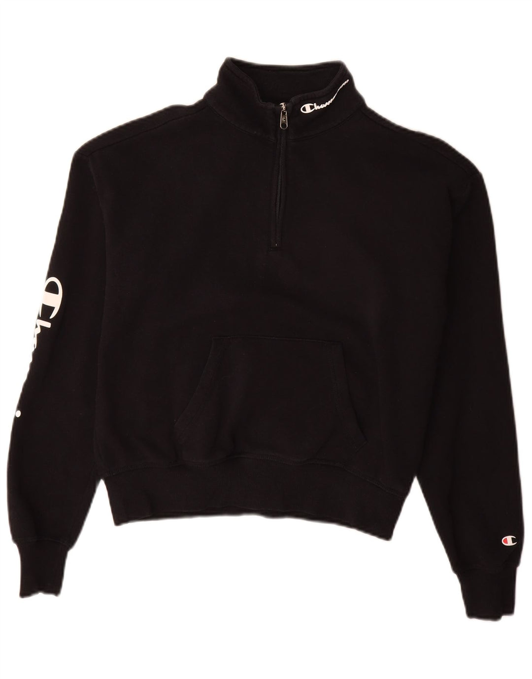 Champion Womens Oversized Graphic Sweatshirt Jumper UK 10 Small Black