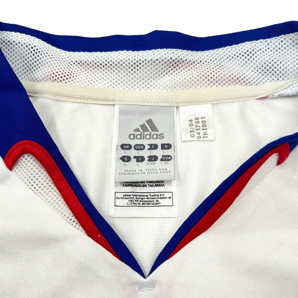 France 2004 Adidas Mens White Away Shirt | Vintage Football Sportswear VTG | Vintage Messina Hembry | Thrift | Second-Hand Messina Hembry | Used Clothing | Messina Hembry 