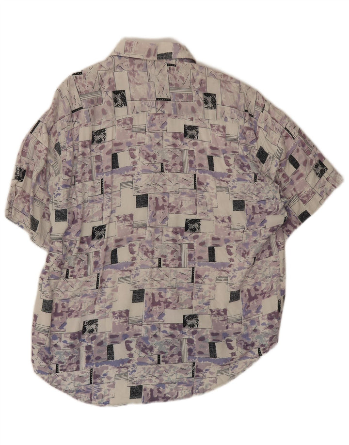 Burcardi Mens Short Sleeve Shirt Large Multicoloured Geometric