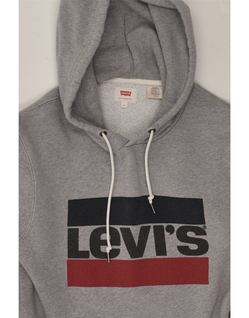 LEVI'S Mens Graphic Hoodie Jumper Small Grey Cotton | Vintage Levi's | Thrift | Second-Hand Levi's | Used Clothing | Messina Hembry 