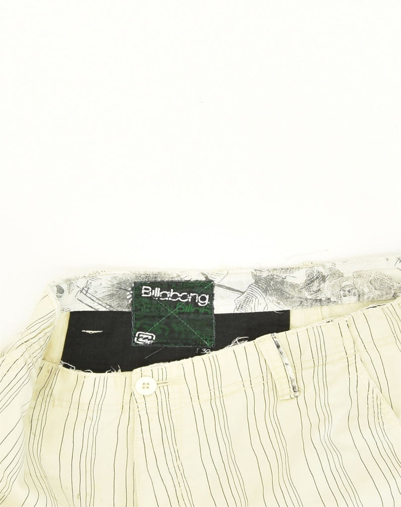 BILLABONG Mens Chino Shorts W30 Medium  Beige Pinstripe Cotton | Vintage Billabong | Thrift | Second-Hand Billabong | Used Clothing | Messina Hembry 