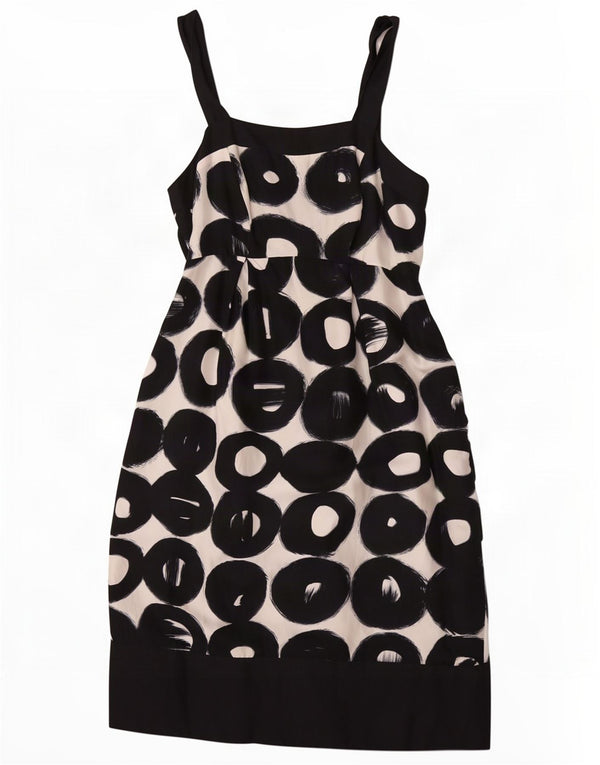 Betty Jackson Womens Sleeveless Sheath Dress UK 10 Small Black Geometric