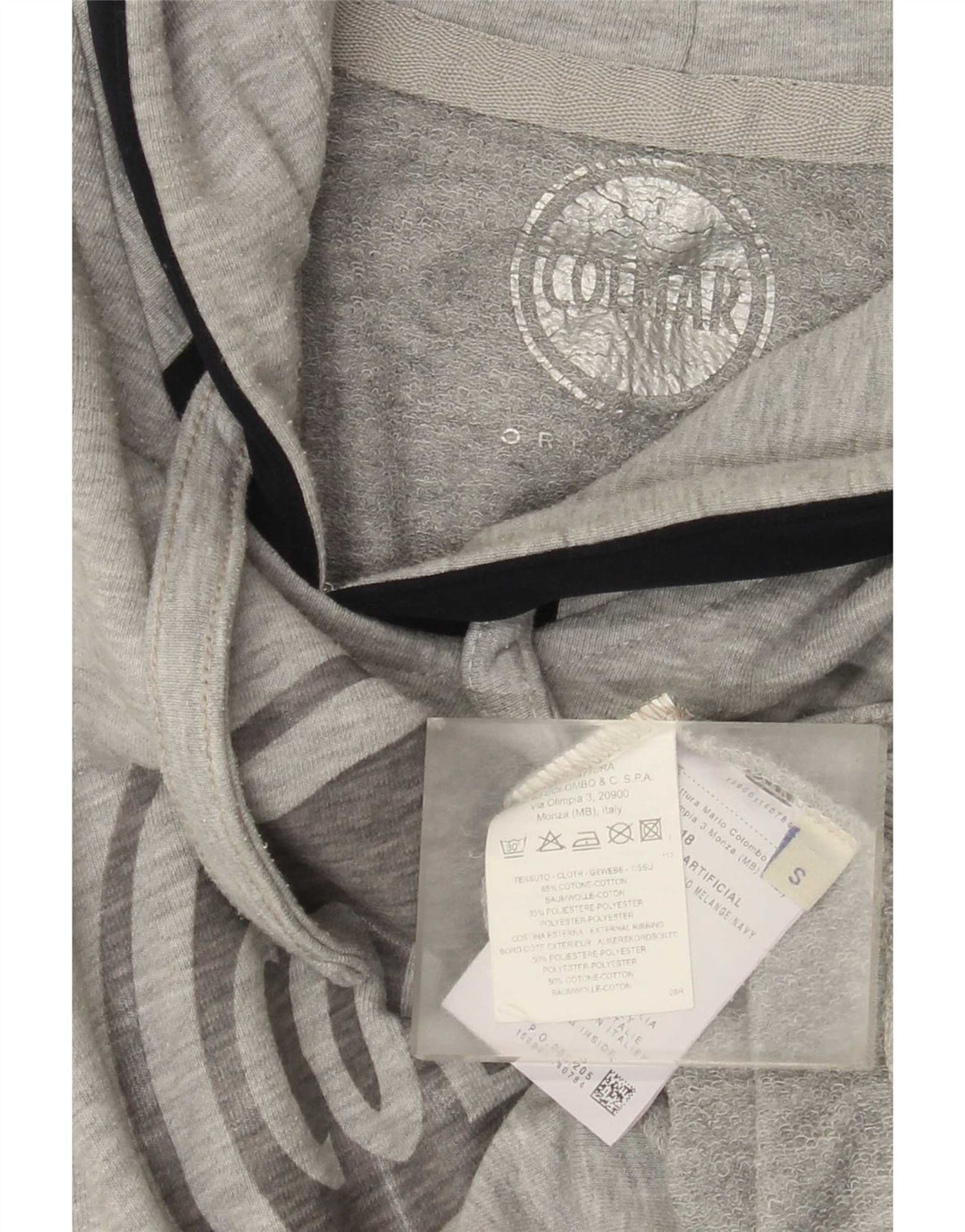 Colmar Mens Graphic Hoodie Jumper Small Grey Cotton