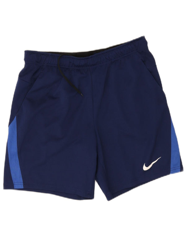 Nike Mens Dri Fit Standard Sport Shorts Large Navy Blue Colourblock