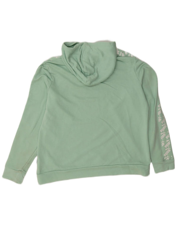 Puma Womens Graphic Hoodie Jumper UK 18 XL Green Cotton