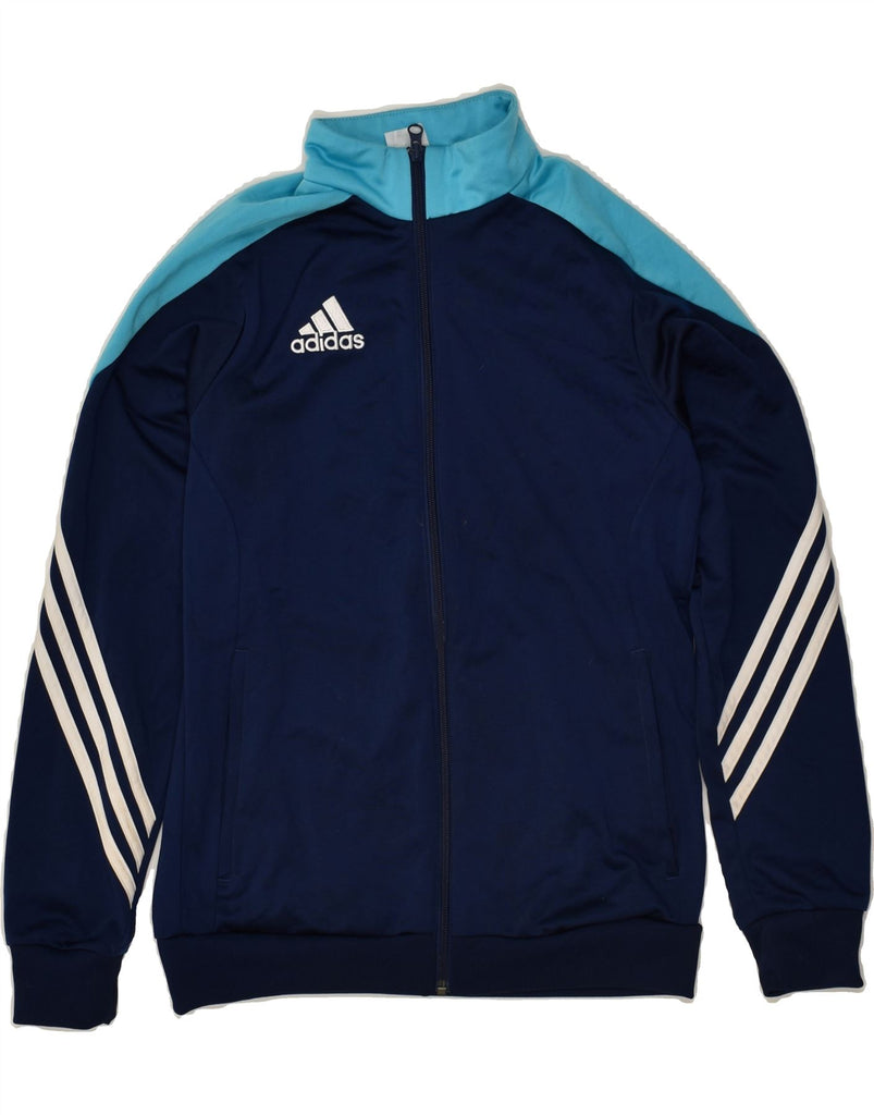 ADIDAS Boys Tracksuit Top Jacket 13-14 Years XL Navy Blue Colourblock | Vintage Adidas | Thrift | Second-Hand Adidas | Used Clothing | Messina Hembry 