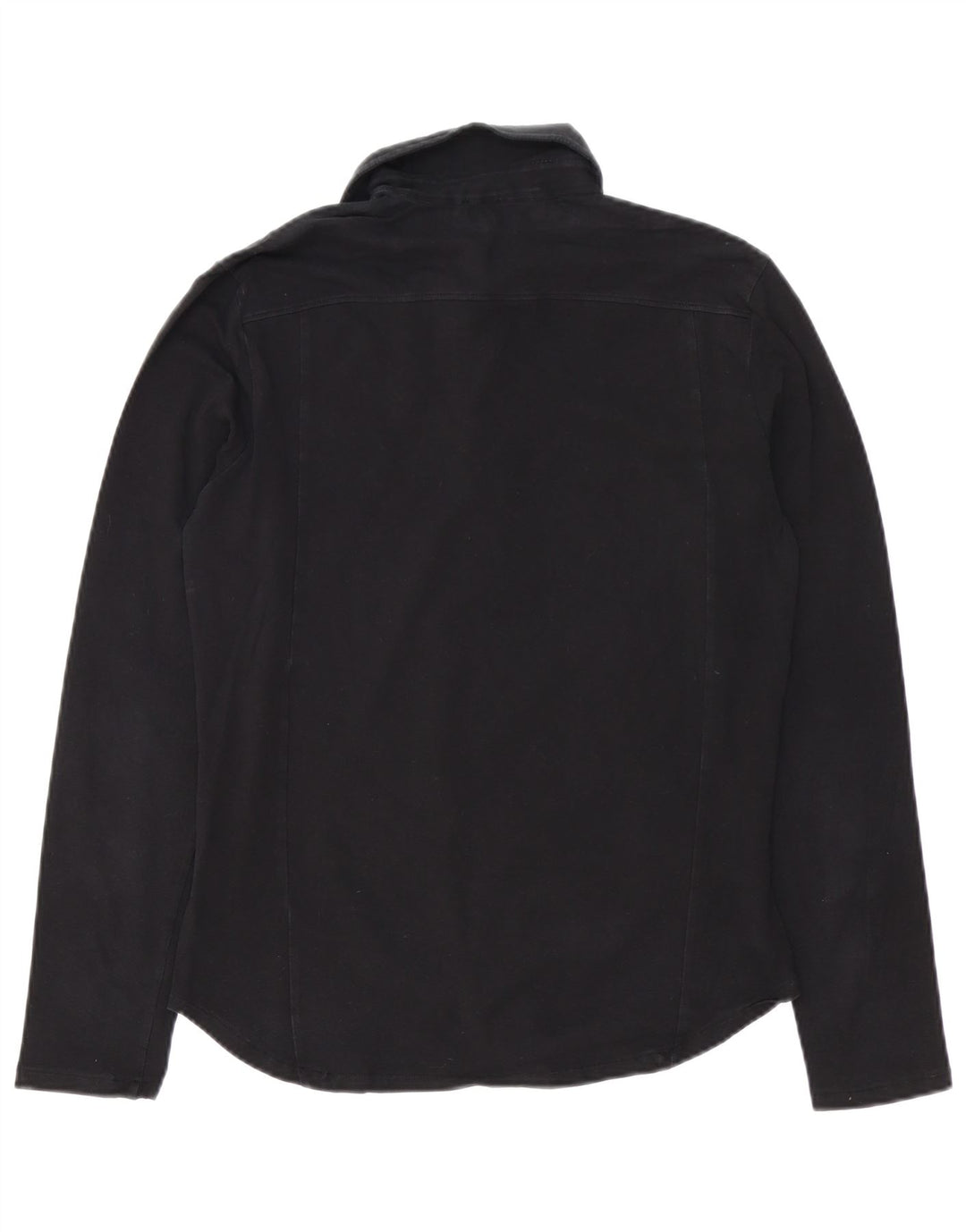 CALVIN KLEIN Mens Long Sleeve Polo Shirt Medium Black Cotton