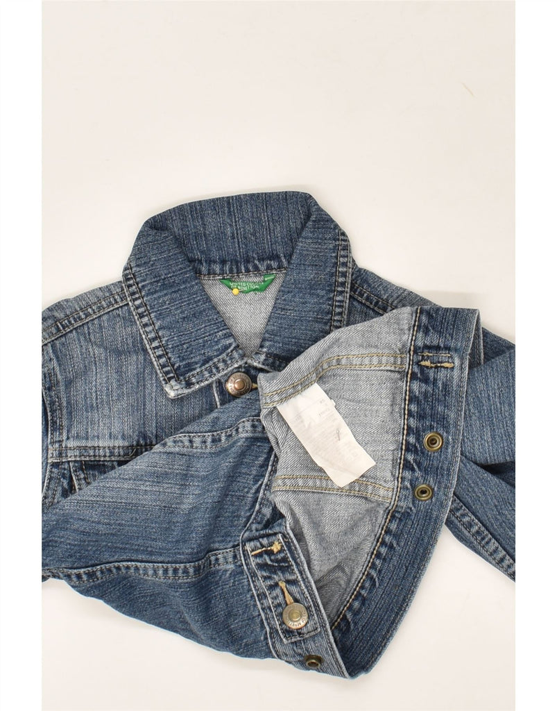 BENETTON Girls Denim Jacket 3-4 Years XS  Navy Blue Cotton | Vintage Benetton | Thrift | Second-Hand Benetton | Used Clothing | Messina Hembry 