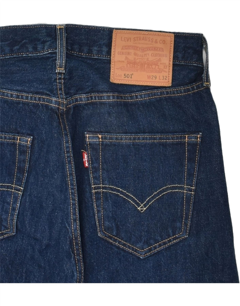 LEVI'S Mens 501 Denim Bermuda Shorts W29 Small Navy Blue Cotton | Vintage Levi's | Thrift | Second-Hand Levi's | Used Clothing | Messina Hembry 