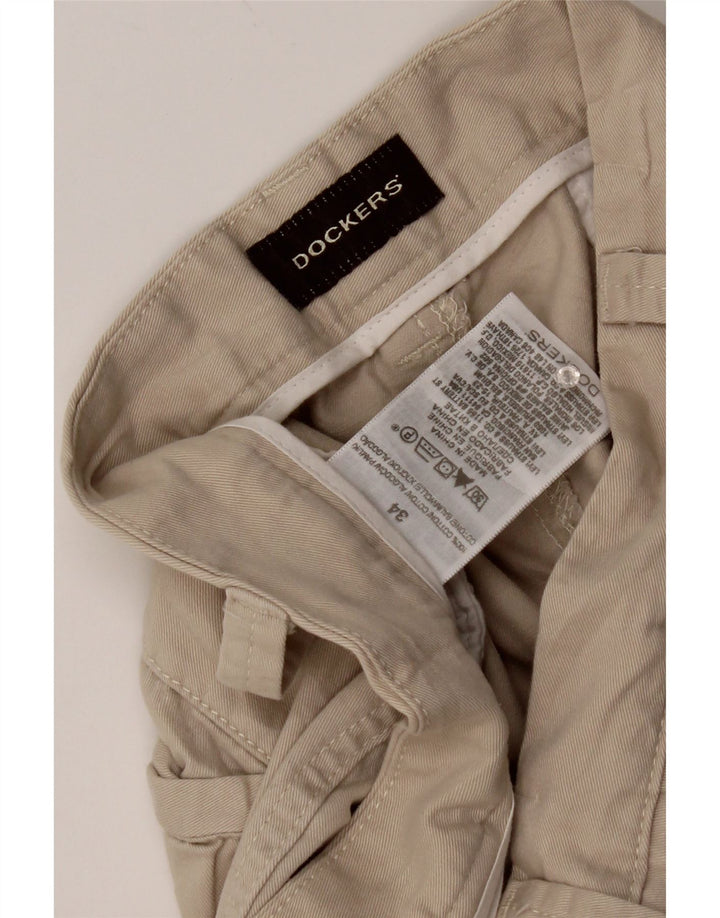 Dockers Mens Cargo Shorts W34 Large Beige Cotton