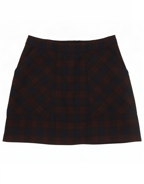 Jigsaw Womens Mini Skirt UK 12 Medium W30 Navy Blue Check Polyester