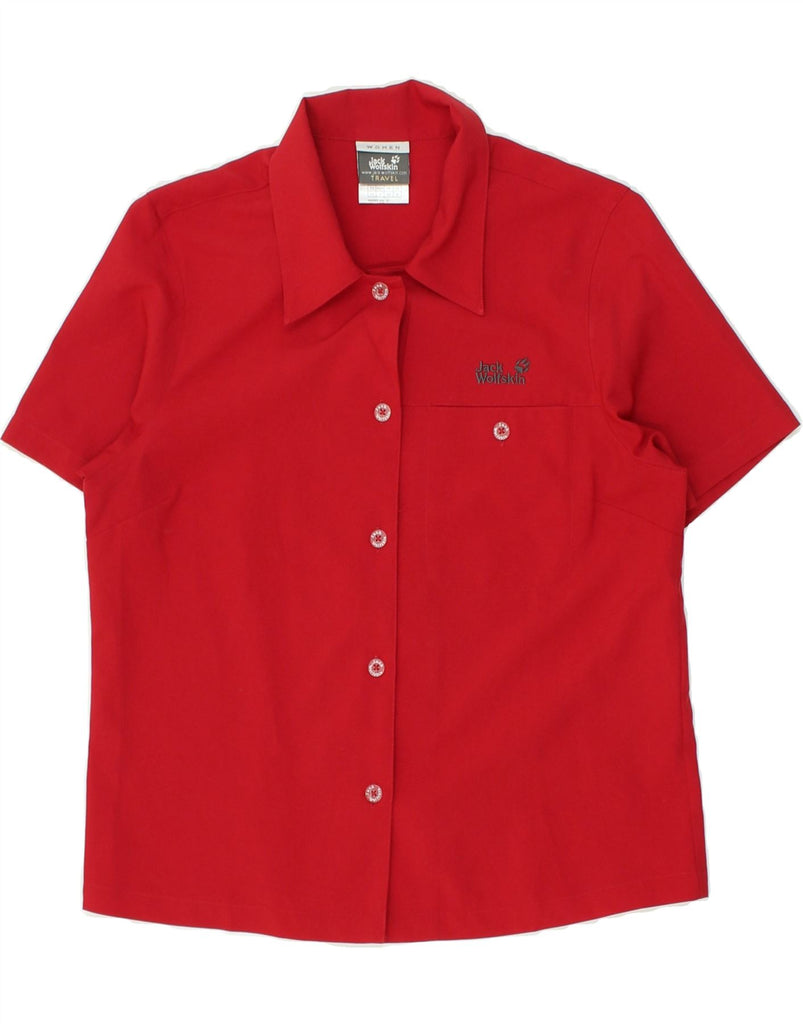 JACK WOLFSKIN Womens Short Sleeve Shirt UK 8 Small Red Polyester | Vintage Jack Wolfskin | Thrift | Second-Hand Jack Wolfskin | Used Clothing | Messina Hembry 
