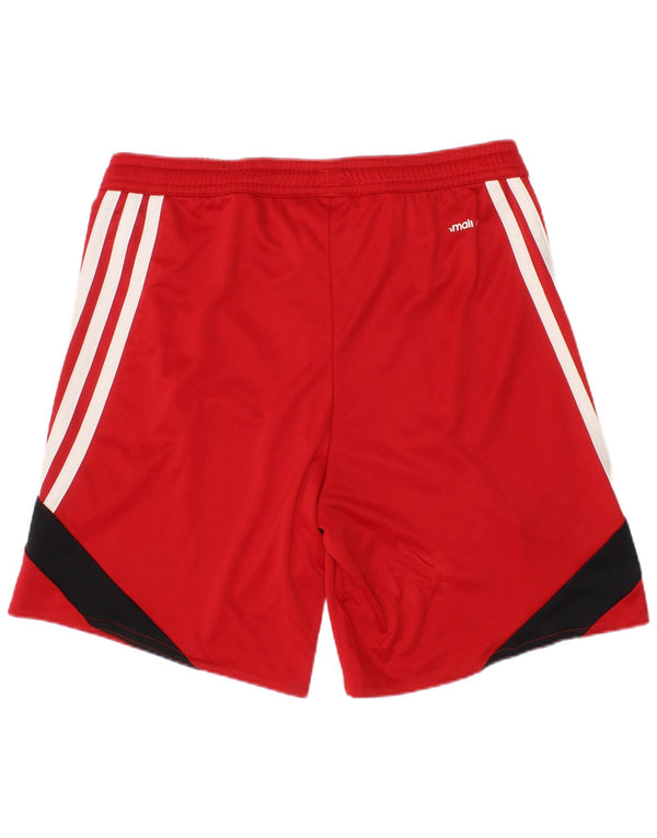 Adidas Boys Climalite Sport Shorts 9-10 Years Medium Red Colourblock