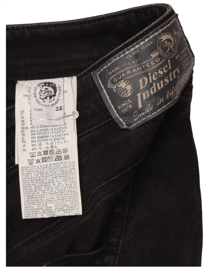 DIESEL Mens Straight Jeans W38 L27 Black Cotton