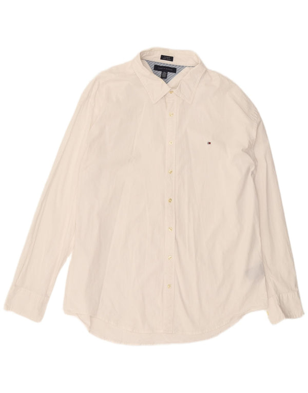 Tommy Hilfiger Mens Custom Fit Shirt 2XL White Cotton
