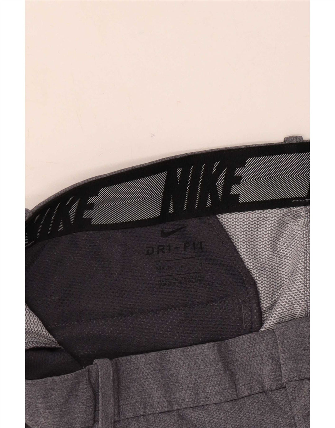 Nike Mens Dri Fit Straight Chino Trousers W36 L34 Grey Polyester