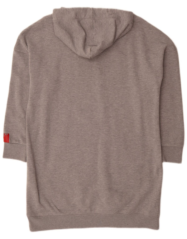 Replay Womens Nirvana Graphic Hoodie Dress UK 10 Small Grey Flecked