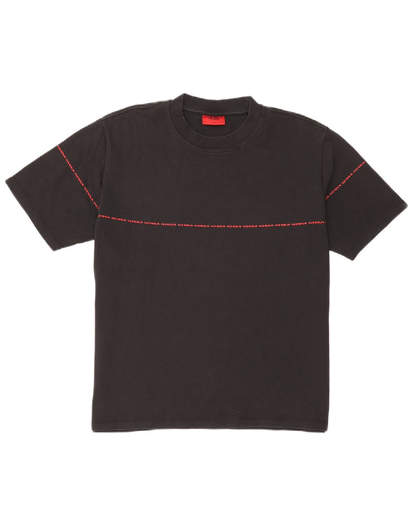 Hugo Boss Mens Graphic T-Shirt Top Large Black Cotton
