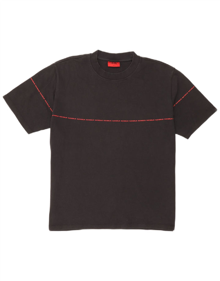 Hugo Boss Mens Graphic T-Shirt Top Large Black Cotton