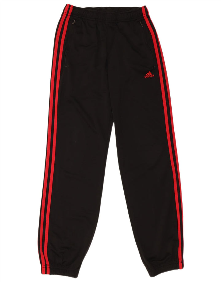 Adidas Boys Tracksuit Trousers Joggers 13-14 Years  Black Polyester