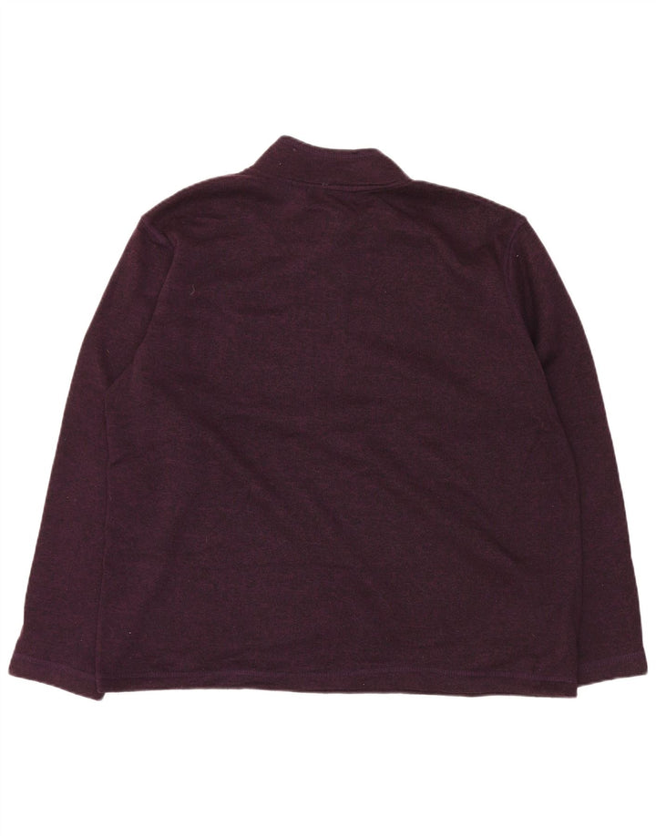 EDDIE BAUER Mens Zip Neck Sweatshirt Jumper XL Purple Flecked Polyester