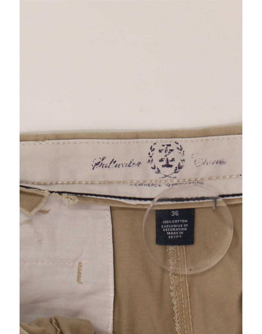 IZOD Mens Pegged Chino Shorts W36 Large  Beige Cotton