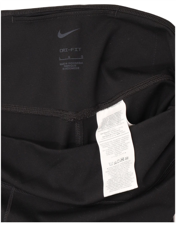 Nike Womens Graphic Leggings UK 14 Large  Black Polyester