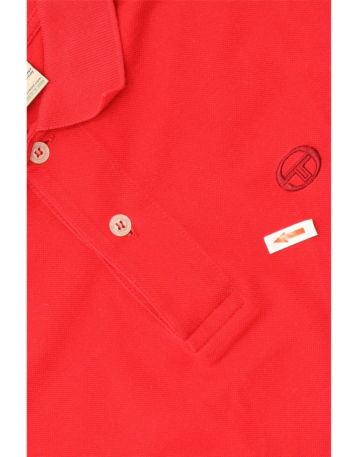 SERGIO TACCHINI Mens Polo Shirt IT 46 Small Red Cotton