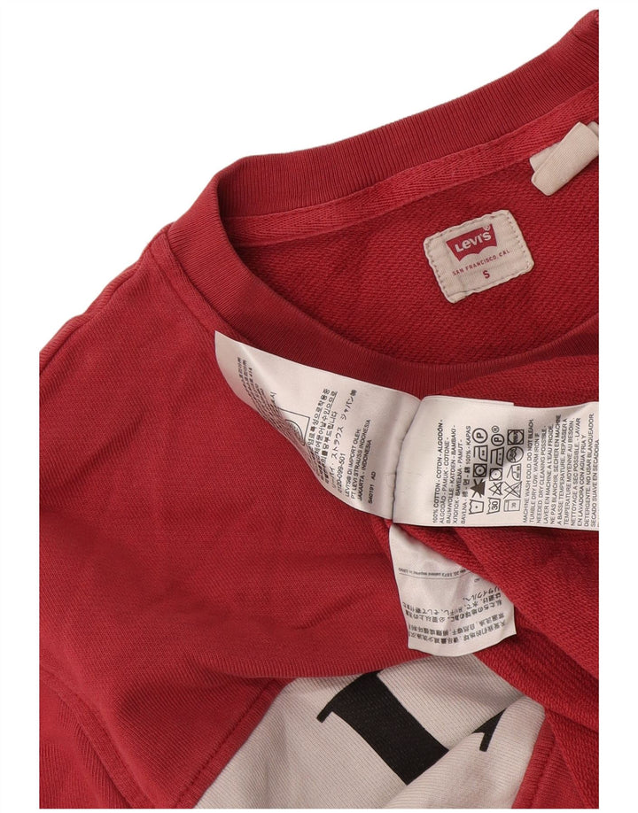 Levi's Mens Graphic Sweatshirt Jumper Small Pink Colourblock Cotton