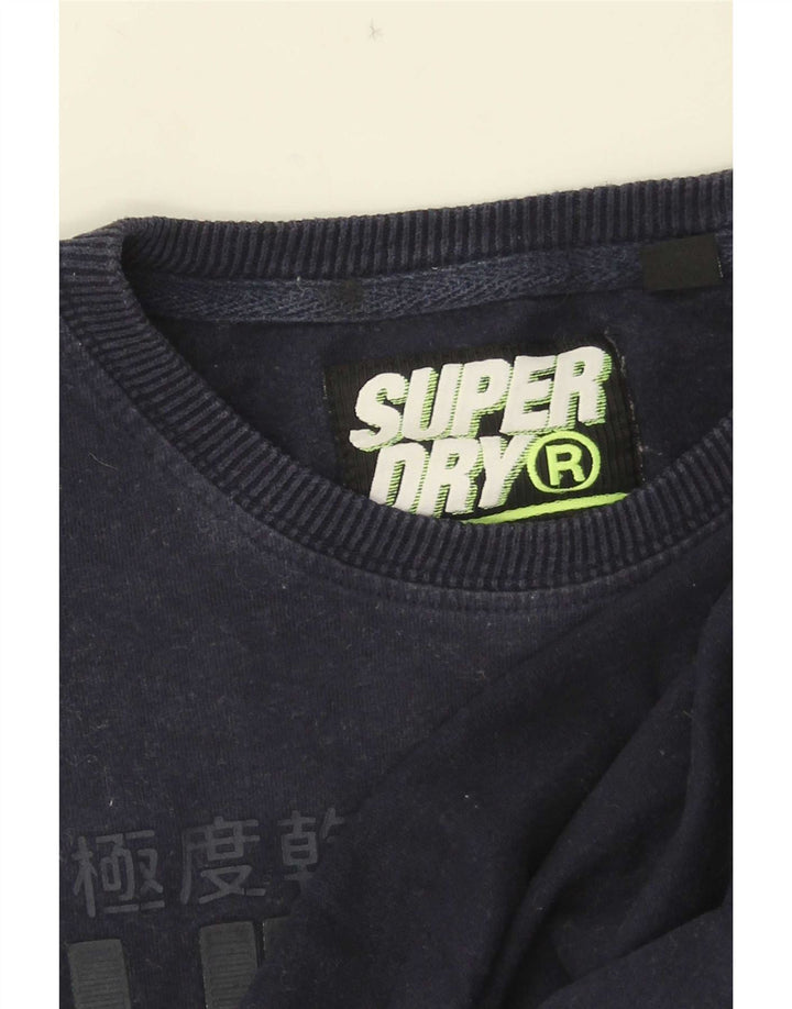 Superdry Mens Graphic T-Shirt Top Medium Navy Blue Cotton