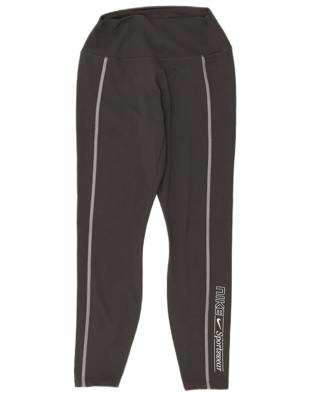 Nike Womens Dri Fit Crop Leggings UK 12 Medium Black Polyester