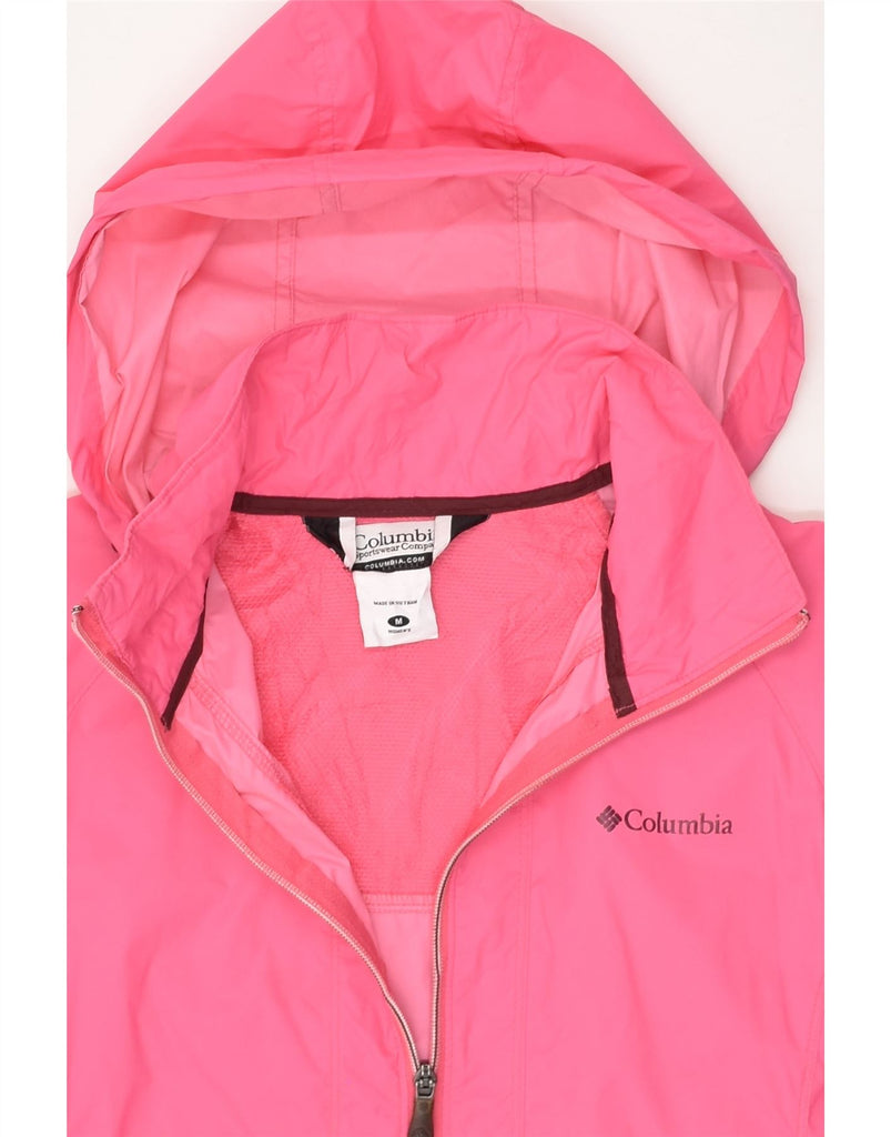 COLUMBIA Womens Hooded Rain Jacket UK 14 Medium Pink | Vintage Columbia | Thrift | Second-Hand Columbia | Used Clothing | Messina Hembry 