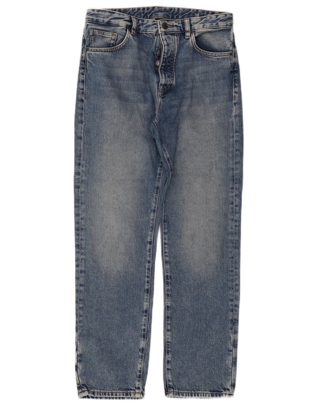Massimo Dutti Womens High Rise Straight Jeans EU 38 Small W28 L28 Blue