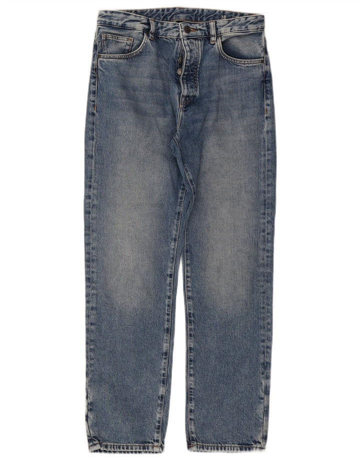 Massimo Dutti Womens High Rise Straight Jeans EU 38 Small W28 L28 Blue