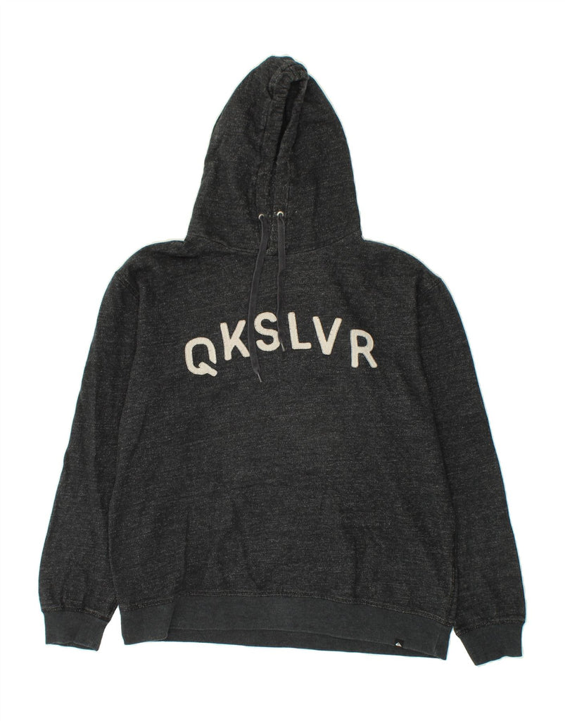 QUIKSILVER Mens Graphic Hoodie Jumper XL Grey Flecked | Vintage Quiksilver | Thrift | Second-Hand Quiksilver | Used Clothing | Messina Hembry 