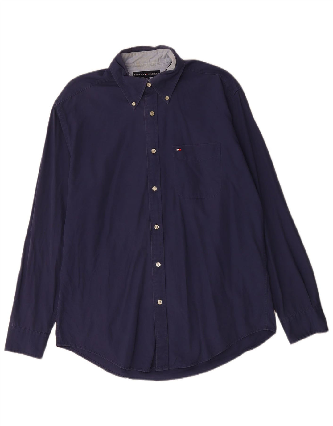 Tommy Hilfiger Mens Shirt Medium Navy Blue Cotton