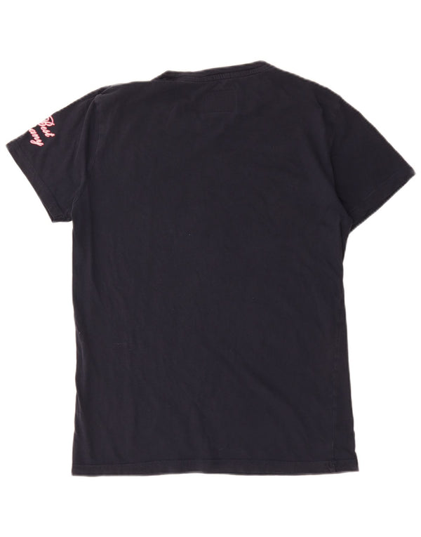 Best Company Mens Graphic T-Shirt Top Medium Navy Blue Cotton