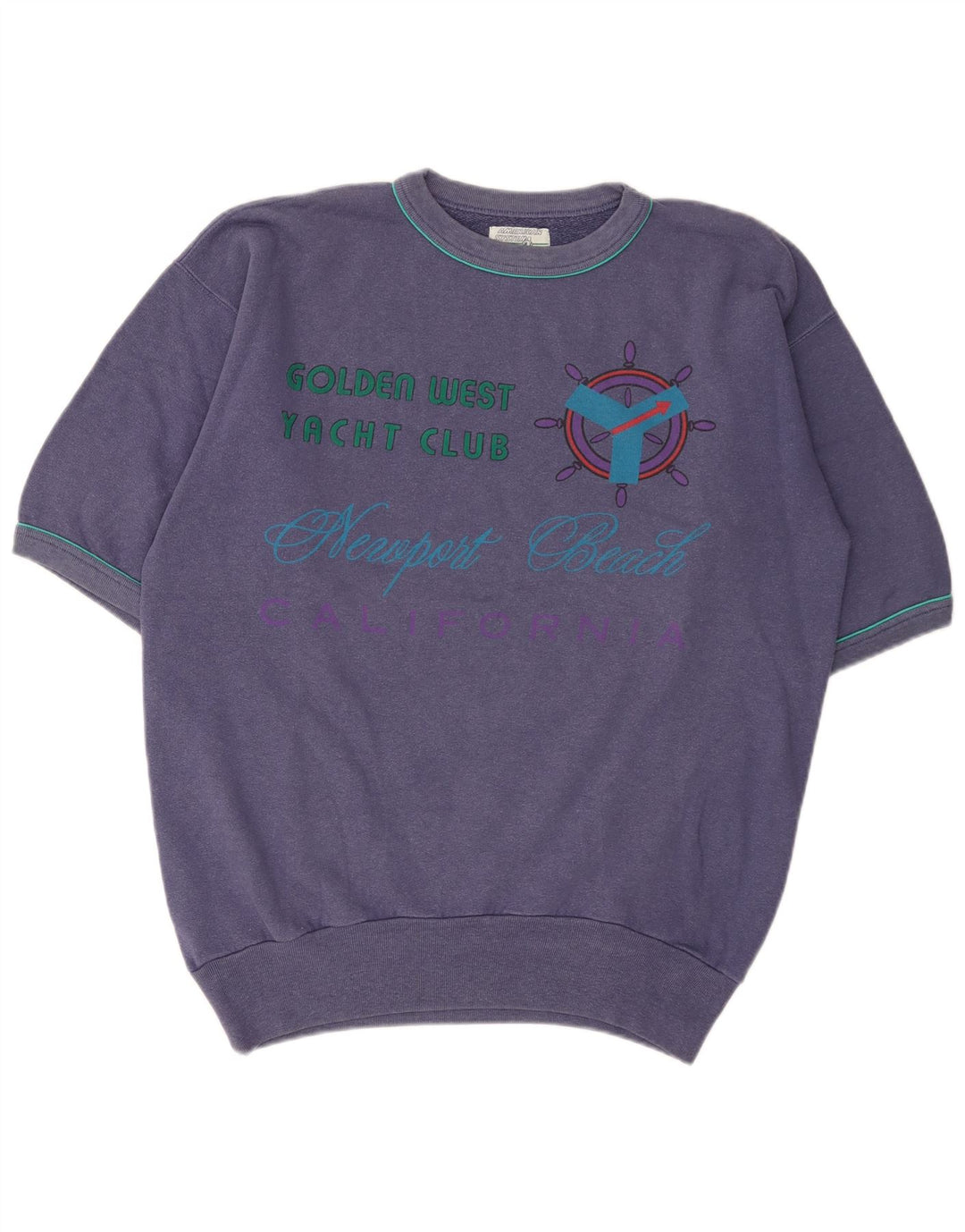 American System Mens By Olmes Carretti Graphic Sweatshirt Jumper Large Blue