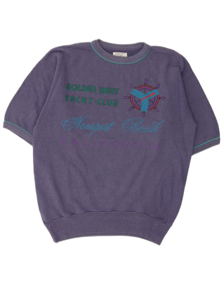 American System Mens By Olmes Carretti Graphic Sweatshirt Jumper Large Blue