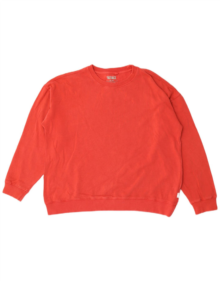 Fat Face Womens Oversized Sweatshirt Jumper UK 16 Large Red Cotton