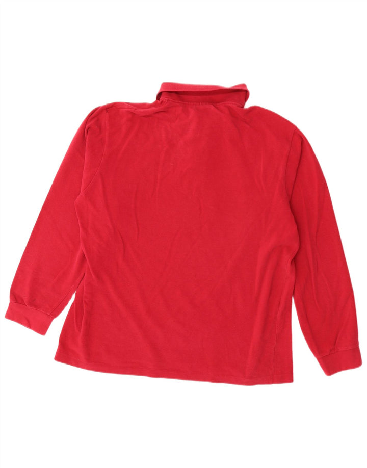 Lacoste Mens Long Sleeve Polo Shirt Size 5 Large Red Cotton