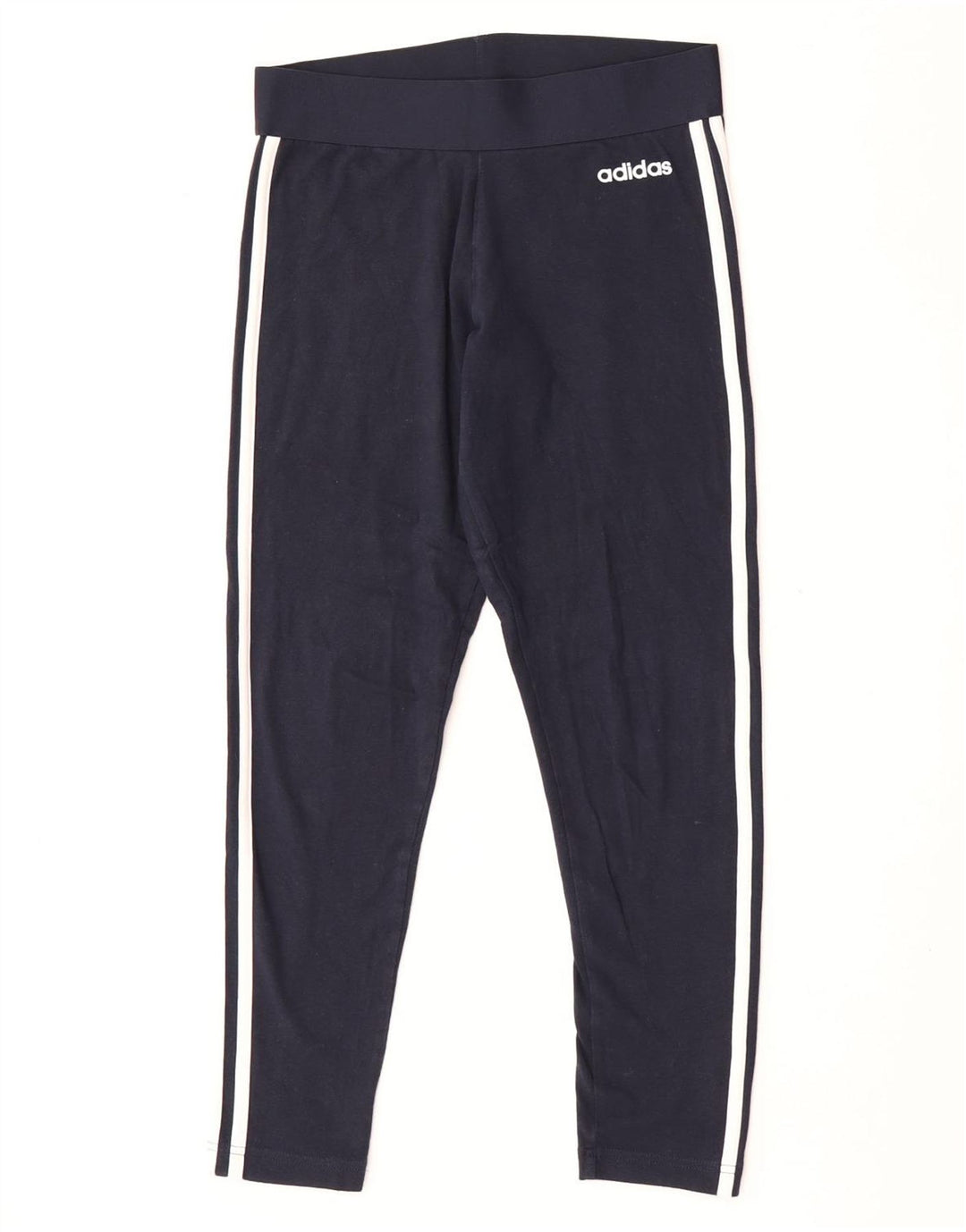 Adidas Womens Leggings UK 12/14 Medium  Navy Blue Cotton
